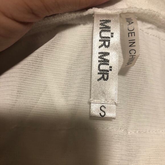 Fringe and Beads Blouse Top Tee Shirt T-Shirt Mür Mür White V-Neck Size S - Picture 8 of 12